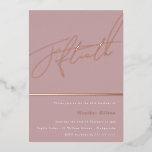 Dusty Pink Mauve Rose Gold 50. Geburtstag Folieneinladung<br><div class="desc">Dusty Pink Mauve Rose Gold Fünfzigste 50. Geburtstagsfoil Einladung Weitere Einladungen in unserem Nest- und Nestladen</div>