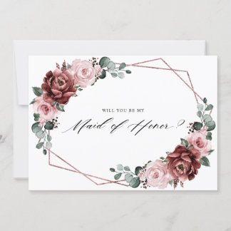 Dusty Pink Mauve Rose Werden Sie meine Trauzeugin Einladung