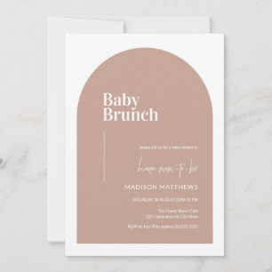 Dusty Pink Minimal Arch Baby Brunch Babydusche  Einladung