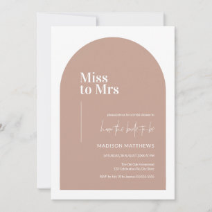  Dusty Pink Minimal Arch Miss Mrs. Brautparty  Einladung