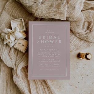 Dusty Pink Minimal Modernes Brautparty Einladung