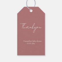 Dusty Pink Minimal Rustikale Babydusche Danke