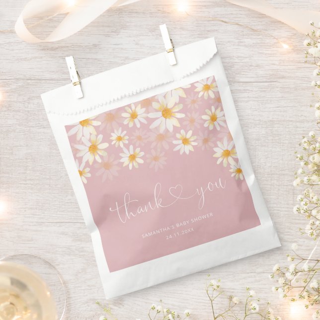 Dusty Pink Minimalistisch Modern Baby Dusche Beute Geschenktütchen (Ausgeschnitten)
