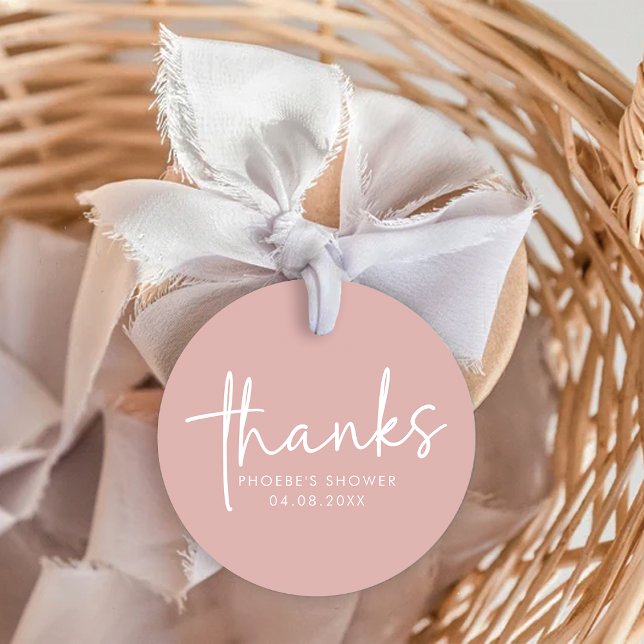 Dusty Pink Minimalistisch Script Brautparty Geschenkanhänger (Von Creator hochgeladen)