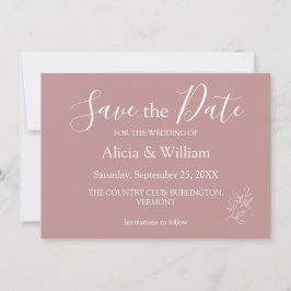 Dusty Pink Minimalistisch Wedding Save The Date