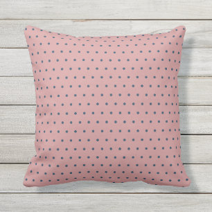 Dusty Pink mit Blue Polka Dots Kissen