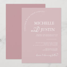 Dusty Pink Moderne einfache Minimalistische Hochze