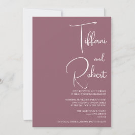 Dusty Pink Moderne Minimalistische Hochzeit Einladung