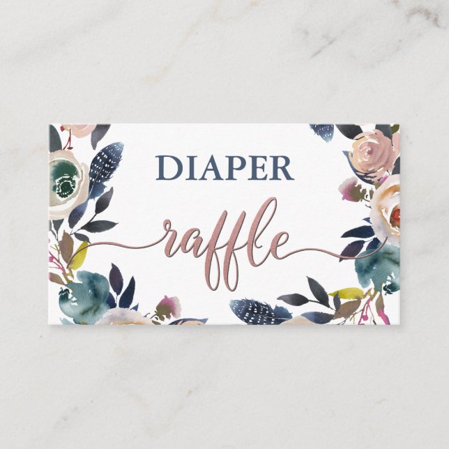 Dusty Pink Navy Babydusche Sprinkle Windelwindung Begleitkarte (Vorderseite)
