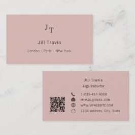 Dusty pink neutral QR code Business Card Visitenkarte