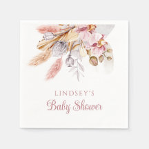 Dusty Pink Pampas Grass Boho Floral Baby Dusche