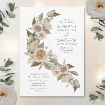 Dusty Pink Peach Rose Flowy Botanische Hochzeit