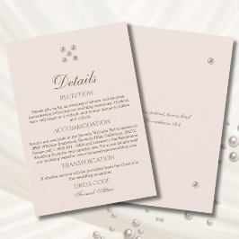 Dusty Pink Pearl Christian Wedding Details  Begleitkarte