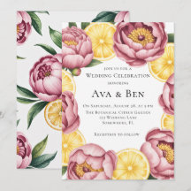 Dusty Pink Peonies and Lemon Wedding Celebration