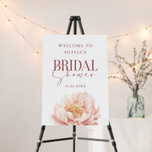 Dusty Pink Peony Brautparty Willkommen