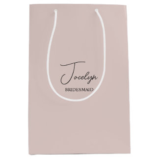 Dusty Pink Personalisiert Wedding Party Name Gift Mittlere Geschenktüte