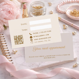 Dusty pink QR customer client appointment card Rabattkarte