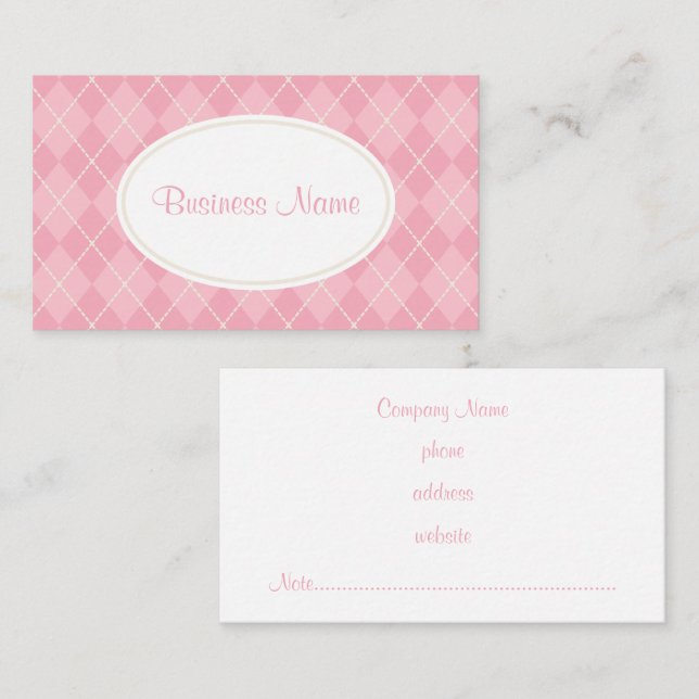Dusty Pink Raute Business Card Visitenkarte (Vorne/Hinten)