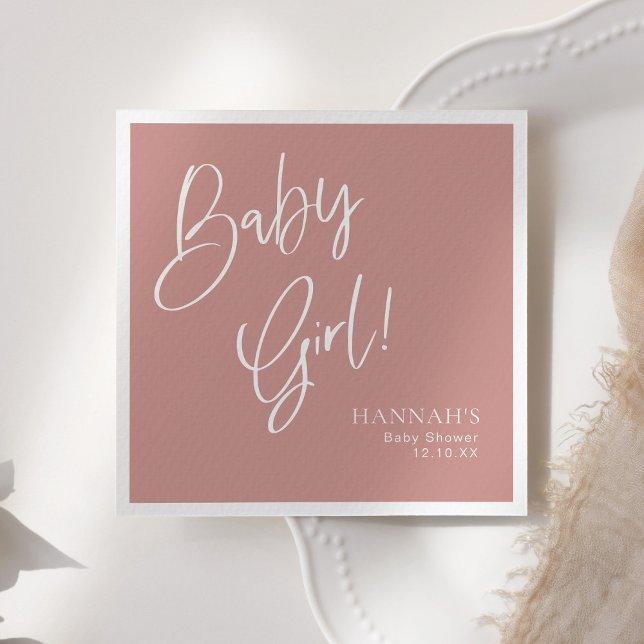 Dusty Pink/Rose Baby Girl Babydusche Serviette (Von Creator hochgeladen)