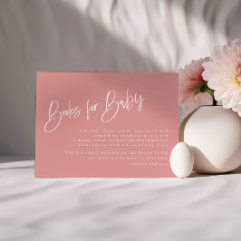 Dusty Pink/Rose Baby Shower Books for Baby Card
