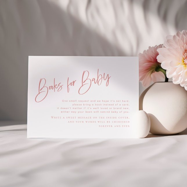 Dusty Pink/Rose Baby Shower Books for Baby Card (Von Creator hochgeladen)