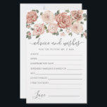 Dusty Pink Rose Blumenempfehlung und Wunschkarte<br><div class="desc">Ein wunderschöner rosa Blumenrand thront auf dieser Karte "Ratschläge und Wünsche".</div>