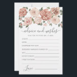 Dusty Pink Rose Blumenempfehlung und Wunschkarte<br><div class="desc">Ein wunderschöner rosa Blumenrand thront auf dieser Karte "Ratschläge und Wünsche".</div>