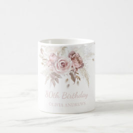 Dusty Pink Rose Blush 80. Geburtstagsparty Geschen Kaffeetasse