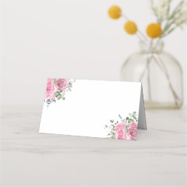 Dusty Pink Rose Eukalyptus Botanischer Blumenkohl Platzkarte