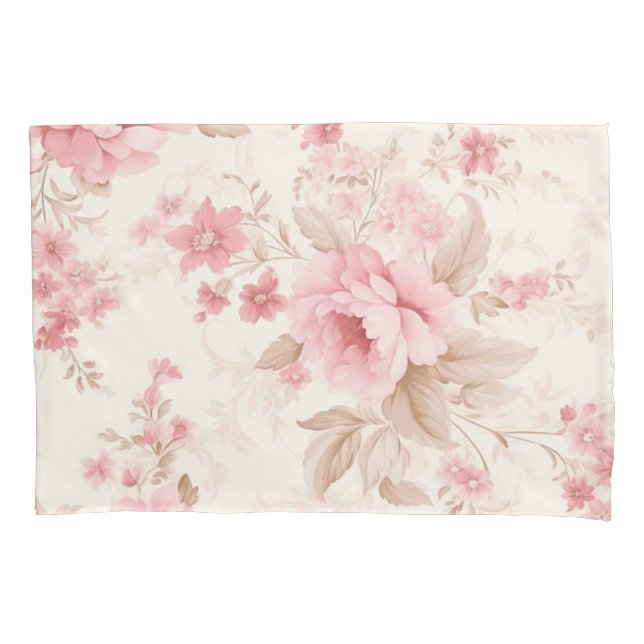 Dusty Pink Rose Floral Kissenbezug (Vorderseite)