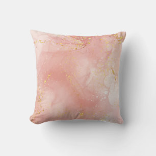 Dusty Pink Rose Gold Leaf & Watercolor Girl Kissen