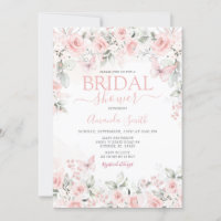 Dusty Pink Roses Bridal Dusche Einladung