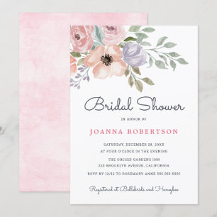 Dusty Pink Roses Mitsommer Brautparty Einladung