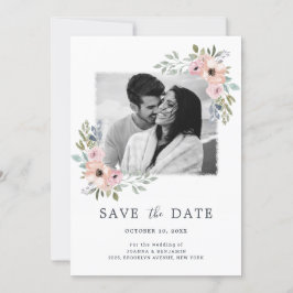 Dusty Pink Roses Mittelsommer Floral Save the Date