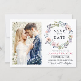 Dusty Pink Roses Mittelsommer Floral Save the Date Einladung