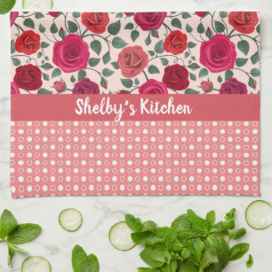 Dusty Pink Roses Personalisiert Geschirrtuch