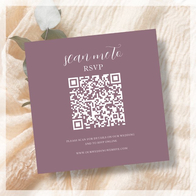 Dusty Pink | RSVP QR Code für Hochzeiten Begleitkarte (Von Creator hochgeladen)