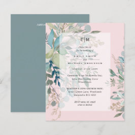 Dusty Pink Sage Hochzeit Zeremonie und Empfang Inv