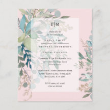 Dusty Pink Sage Hochzeit Zeremonie und Empfang Inv
