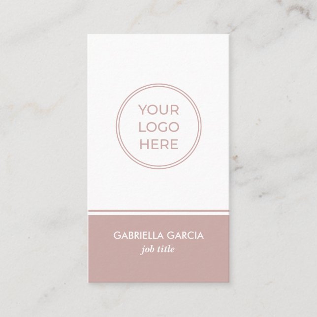 Dusty Pink Scannable QR Logo Business Card Visitenkarte (Vorderseite)