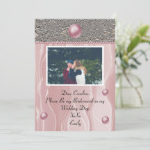 Dusty Pink Silk Light Silver Foil Bridesmaid Foto