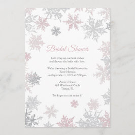 Dusty Pink & Silver Snowflake Winter Brautparty Einladung