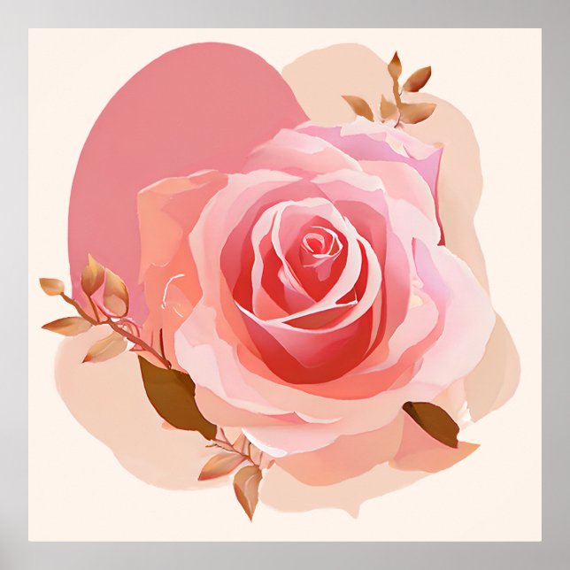 Dusty Pink Single Rose Poster (Vorne)