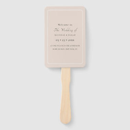 Dusty Pink Square Wedding Program Fans Fächer