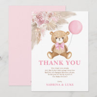 Dusty Pink Teddy Bear Balloon Girl Baby Shower
