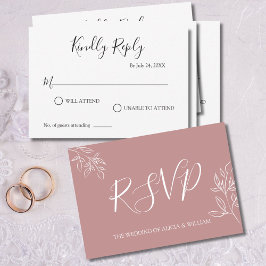 Dusty Pink UAWG Wedding Response Card RSVP Karte