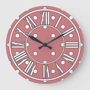 Dusty Pink Uhr mit weißen Punkten
