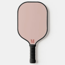 Dusty Pink und Alte Rose Moderne Monogramm Pickleball Schläger