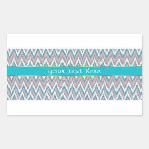 Dusty Pink und Blue iKat Rechteckiger Aufkleber