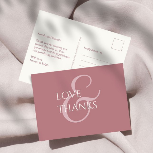 Dusty Pink und Elfenbein Non-Foto Vielen Dank Postkarte (Von Creator hochgeladen)